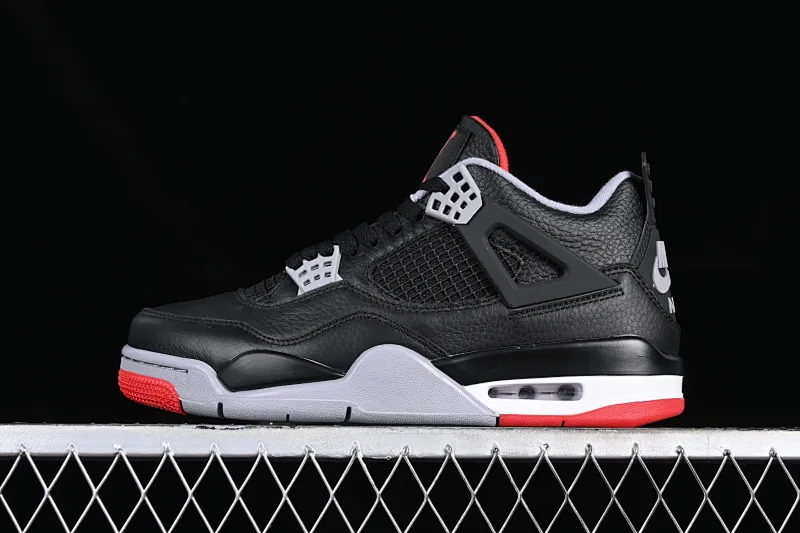 All categories Air Jordan Jordan series basketball shoes Air Jordan 4 P version Air Jordan 4 Retro "Bred Reimagined" AJ4 Joe 4 black red FV5029-006